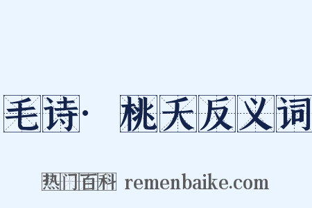 毛诗·桃夭反义词是什么意思的图片
